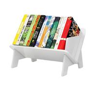 Axroad Mall Estantería de escritorio blanca, estante inclinado para niños, organizador de escritorio pequeño y simple para libros, revistas, CD (blanco)