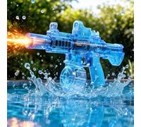 Axrye Pistola de Agua Eléctrica con Efectos de Llama LED para Adultos y Niños, Pistolas de Agua con un Alcance de 6 Metros, 2 Baterías Recargables, Piscina de Verano Juguetes para Fiestas en La Playa
