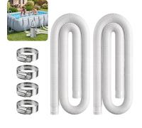Axrye Tubo Piscina 32mm/1,25" de Diámetro, Repuesto Manguera de Bomba para Piscinas Elevadas, Manguera para Piscina Con 4 Abrazaderas de Metal para Bomba de Filtro Intex, Paquete de 2, 150CM