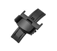 AXTGBHL 10 12 14 16 18 20 22 24 mm 316L Hebilla de mariposa Botón de correa de acero inoxidable automático de doble clic for correa de reloj(Schwarz,10mm)