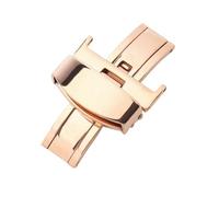 AXTGBHL 10 12 14 16 18 20 22 24 mm 316L Hebilla de mariposa Botón de correa de acero inoxidable automático de doble clic for correa de reloj(Rose Gold,20mm)