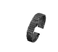 AXTGBHL 18 mm 19 mm Ajuste adecuado for Tissot Le Locle T41 Acero inoxidable plano Hebilla de mariposa sólida Siete-Bead Strap 20mm 21mm relojes(Silver,18mm)