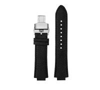 AXTGBHL 1853 apto for reloj Tissot for hombre Super Player serie PRX T137.410 correa de reloj de nailon modificada 26-12mm correa de reloj de boca convexa(Black silver Folding)