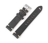 AXTGBHL 2 0mm Banda de reemplazo de banda de reloj de cuero Hebilla de plata for hombres Mujeres Mira accesorios Diferentes estilo(Black Gray)