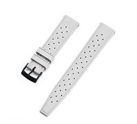 AXTGBHL 2 2mm Correa de reloj de goma fluoro tropical 20 Mm Ajuste de reemplazo for seiko SRP777J1 Mira la banda de banda de buceo pulsera impermeable correa for hombres(White Black)