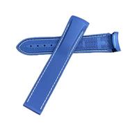 AXTGBHL 20 mm 22 mm 19 mm 21 mm Silicone Watchstrap Fit for Hamilton Khaki Field Scuba Frogman Fit for Gear S3 Ajuste for Seiko5 Sumo 007 Herramienta de la banda de reloj(Blue white,24mm)