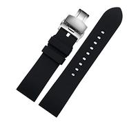 AXTGBHL 20 mm 22 mm 24 mm suave correa de silicona goma reloj de goma pegamento flúor negro azul naranja verde reloj de reloj brazalete deporte rápido liberación(Black B3,21mm)