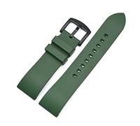 AXTGBHL 20 mm 22mm 24 mm Classic Fluoro Caucho Correa Deporte Impermeable Buceo Reloj de reemplazo Relojes de reemplazo Accesorios Correas Pulseras(Green(Black buckle),22mm)