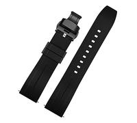 AXTGBHL 20 mm de 22 mm Silicone Watch Band Mujeres Mujeres Pulsera de goma impermeable Pulsera de goma Hebilla Ajuste for un ajuste de tejido for midto for correa citize(Black Black 04,22mm)