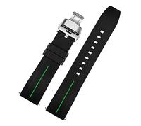 AXTGBHL 20 mm de 22 mm Silicone Watch Band Mujeres Mujeres Pulsera de goma impermeable Pulsera de goma Hebilla Ajuste for un ajuste de tejido for midto for correa citize(Black Green 03,22mm)