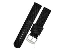 AXTGBHL 20MM 21MM 22MM Pulsera Pulsera de nailon apta for Citizen Fit for Seiko Fit for SRPC31J1 SSC295J1 Correa de reloj Correa de reloj de cuero de lona Hamilton(A-black-silver,20mm)