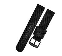 AXTGBHL 20MM 21MM 22MM Pulsera Pulsera de nailon apta for Citizen Fit for Seiko Fit for SRPC31J1 SSC295J1 Correa de reloj Correa de reloj de cuero de lona Hamilton(A-black-black,22mm)