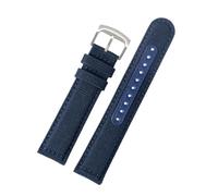 AXTGBHL 20MM 21MM 22MM Pulsera Pulsera de nailon apta for Citizen Fit for Seiko Fit for SRPC31J1 SSC295J1 Correa de reloj Correa de reloj de cuero de lona Hamilton(B-blue-silver,22mm)