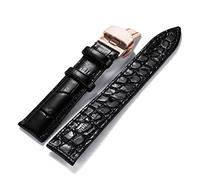 AXTGBHL 20mm reloj de reloj de reloj de reloj 18 mm 19 mm 20 mm 21 mm 22 mm de cuero suave de la correa de la correa de la correa de la correa de la correa del grano de la correa(Rose-black,22mm)