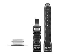 AXTGBHL 21MM 22MM apto for correa de reloj IWC con ajuste for correa de cuero marca del Principito con clavo(Black-black,22mm)