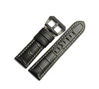 AXTGBHL 22 mm 24 mm 26 mm de reloj de reloj de reloj de reloj de reloj de lujo Universal Watchstrap de lujo apto for Pila Mira la marca de la marca Patrón de cocodrilo Herramienta(Black black,26mm)