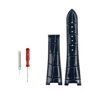 AXTGBHL 25x13mm 25x14mm pulsera de reloj de muesca azul de negocios correa de reloj de cuero apta for correa de reloj serie Omega Constellation 131,33(Blue-no bucke,25X13mm)