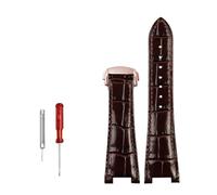 AXTGBHL 25x13mm 25x14mm pulsera de reloj de muesca azul de negocios correa de reloj de cuero apta for correa de reloj serie Omega Constellation 131,33(Brown-rose gold,25X13mm)