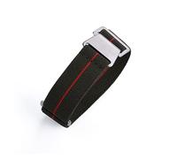 AXTGBHL 60s French Troop Bolsa de paracaídas correa Ajuste for la correa de la OTAN 22 mm Pulsera de nylon elástica Accesorios Reloj de reloj Reemplazar las correas de reloj de 20 mm(BLACK RED LINE)
