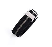 AXTGBHL 60s French Troop Bolsa de paracaídas correa Ajuste for la correa de la OTAN 22 mm Pulsera de nylon elástica Accesorios Reloj de reloj Reemplazar las correas de reloj de 20 mm(Black Sand)