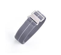 AXTGBHL 60s French Troop Bolsa de paracaídas correa Ajuste for la correa de la OTAN 22 mm Pulsera de nylon elástica Accesorios Reloj de reloj Reemplazar las correas de reloj de 20 mm(Gray White Line)