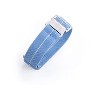 AXTGBHL 60s French Troop Bolsa de paracaídas correa Ajuste for la correa de la OTAN 22 mm Pulsera de nylon elástica Accesorios Reloj de reloj Reemplazar las correas de reloj de 20 mm(LIGHT BLUE WHITE)