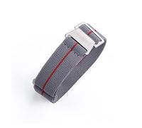AXTGBHL 60s French Troop Bolsa de paracaídas correa Ajuste for la correa de la OTAN 22 mm Pulsera de nylon elástica Accesorios Reloj de reloj Reemplazar las correas de reloj de 20 mm(Gray Red LINE)