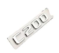 AXTGBHL ABS Negro Cromo Letras 3D for la Insignia del Maletero del Coche Apto for Mercedes Benz C200 C320 C220 W204 W205 W206 Letras Emblema Pegatina Accesorios(C 200 Chrome Silver)