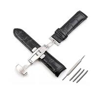 AXTGBHL Accesorios for Reloj, Correa de Cuero Apta for Correa Tissot 22mm23mm24mm1853 Biblioteca T035, Correa de Cuero Negro for Hombre T610028591(Black Silver Buckle,24mm)