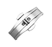 AXTGBHL Accesorios for reloj, hebilla de correa de reloj de mariposa automática de doble empuje, cierre plegable de acero, botón de reloj de Metal for hombres y mujeres de 4mm, 5mm y 6mm(Silver 5x18mm