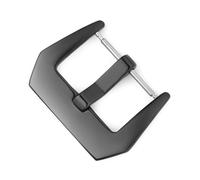 AXTGBHL Acero inoxidable 304L pulido Frosty 16mm18mm 20 mm 22 mm 24mm 26mm hebilla de reloj accesorios de cierre de reloj T06(Polished-Black,24mm)