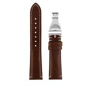 AXTGBHL Ajuste Fit For TUDOR 1958, Correa De Reloj Con Flor Roja Pequeña, Pulsera De Reloj Suave Con Hebilla Plegable Dermis De 20mm Y 22mm For Hombre(Dark brown rice fold,22mm)