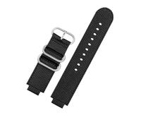AXTGBHL Ajuste for TIMEX Ajuste for Tidal 24 * 16 mm Correa de reloj de lona T2N721 T2N720 TW2T76500 TW2T76300 Correa de reloj de lona de nailon impermeable for hombres Tornillo libre(Black-Silver Buc