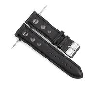 AXTGBHL Banda de correa de reloj de cuero 18 mm 20 mm 22 mm 24mm reloj de reloj de relojero de acero inoxidable for hombres Mujeres Mira accesorios(Back-Black Line,20mm)