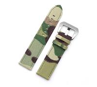 AXTGBHL Banda de correa de reloj de cuero de patrón de camuflaje 20 mm 22 mm Camo Cordura Cordura Lienzo Nylon Lanzamiento rápido Relojes militares(Light green S buckle,22mm)