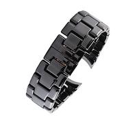 AXTGBHL Banda de reloj de cerámica de 22 mm de 18 mm ajuste for AR1400 1410 1412 1418 1473 1402 AR Relojes Strap Strap Marca Reloj de acero inoxidable Hombre Mujer(Black rosegold,22mm)