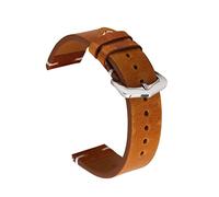 AXTGBHL Banda de reloj de cuero 18 mm 20 mm 22 mm 24 mm de cera de aceite de cuero de cuero de cuero hecho a mano correa de reloj for mujeres pulsera de muñeca(Yellow brown,24mm)