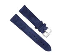 AXTGBHL Banda de reloj de cuero de gamuza 18 mm 19 mm 20 mm 22 mm 24mm de costura hecha a mano de la costura de Watchstrap de lanzamiento rápido for hombres Reloj de relojes Reemplazo(Dark blue,18mm)