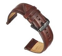 AXTGBHL Banda de reloj de cuero de reemplazo apto for Dw Ajuste for Daniel Fit for Wellington Belt Black Clasp Watch Strap 20mm 22mm Watch Wrist Band Lujoso(Dark Brown-Black,20mm)