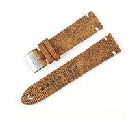 AXTGBHL Banda de reloj de cuero vintage 18 mm 20 mm 22 mm 24 mm Hecho a mano Hombres Mujeres Mujer Muñeca Muñeca Correa Hebilla de metal(F-Yellow,24mm)
