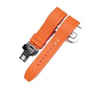AXTGBHL Banda de reloj de goma flúor 18mm 20 mm 22 mm 24 mm liberación rápida verde naranja reloj de reloj de acero de la correa for cada marca de relojes(Orange-B Butterfly,20mm)