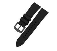 AXTGBHL Banda de reloj de goma flúor 20 mm 22 mm 24 mm Deporte Correa de reloj a prueba de agua Negro Verde verde Pulsera de pulsera(Schwarz,22mm silver buckle)