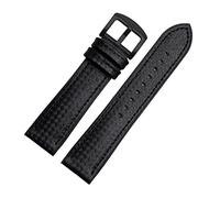 AXTGBHL Banda de reloj de silicona de fibra de carbono 18 mm 20 mm 22 mm 24mm Watchstrap WatchBand Banda de goma Pulsera de goma Accesorio Correa impermeable(Single line black1,17mm)
