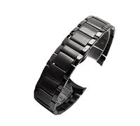 AXTGBHL Bandas de reloj de acero inoxidable AR2452 AR2453 AR2448 Reloj Correa reloj de reloj de banda mariposa hebilla matorral negro plata rosa oro ajuste for Armani(Schwarz)