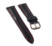 AXTGBHL Bandas de reloj de cuero 18 mm 20 mm 22 mm Reloj de acero Banda de hebilla Correa de muñeca Pulsera Banda de reloj(Black Red-RG,16mm)
