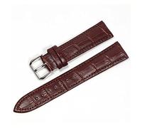 AXTGBHL Bandas de reloj de cuero 18 mm 20 mm 22 mm Reloj de acero Banda de hebilla Correa de muñeca Pulsera Banda de reloj(Brown silver,20mm)