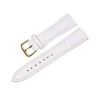 AXTGBHL Bandas de reloj de cuero 18 mm 20 mm 22 mm Reloj de acero Banda de hebilla Correa de muñeca Pulsera Banda de reloj(White gold,16mm)
