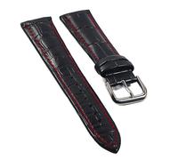 AXTGBHL Bandas de reloj de cuero 18 mm 20 mm 22 mm Reloj de acero Banda de hebilla Correa de muñeca Pulsera Banda de reloj(Black Red-S,14mm)