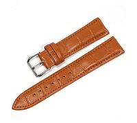 AXTGBHL Bandas de reloj de cuero 18 mm 20 mm 22 mm Reloj de acero Banda de hebilla Correa de muñeca Pulsera Banda de reloj(Light brown silver,22mm)