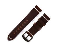 AXTGBHL Bandas de reloj de cuero italiano hechas a mano 18 mm 20 mm 22mm reloj de reloj de diseño de diseño de lujo(Coffee-Black Buckle,18mm)